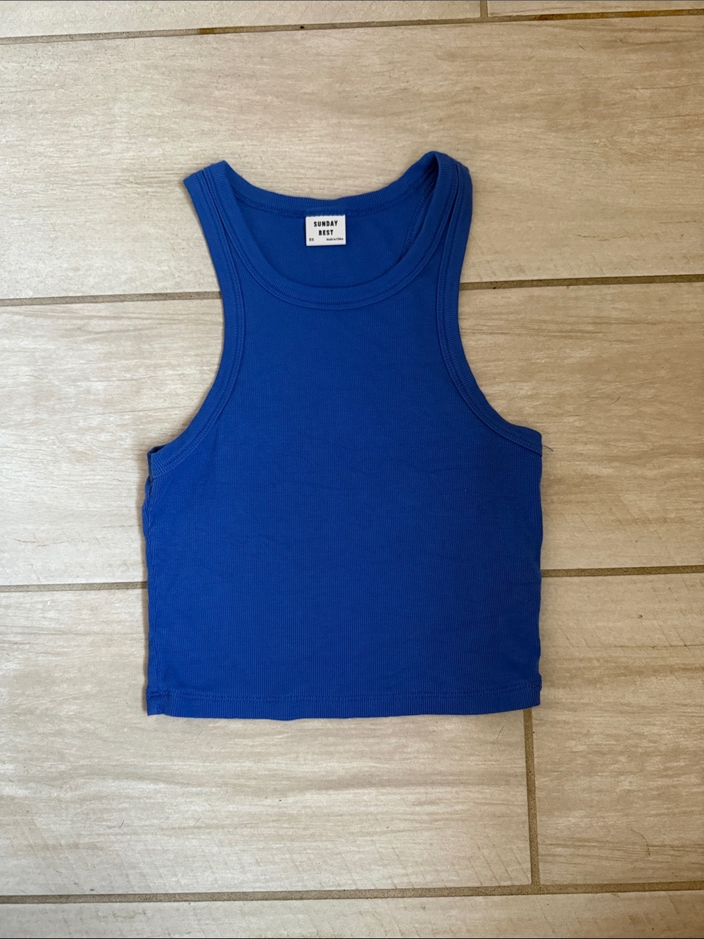 Sunday Best Cobalt Ribbed Tank